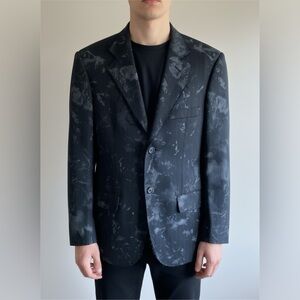 Simon Clark Blazer Men’s S Black Camo Art To Wear Grungy Goth Raw Ham Jacket